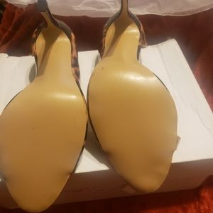Leopard print open toe heel